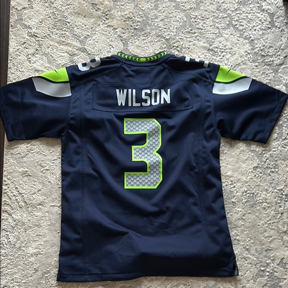 NFL Seattle Seahawks Navy Blue Jersey with Number 3 and Nike Logo - Picture 2 of 2